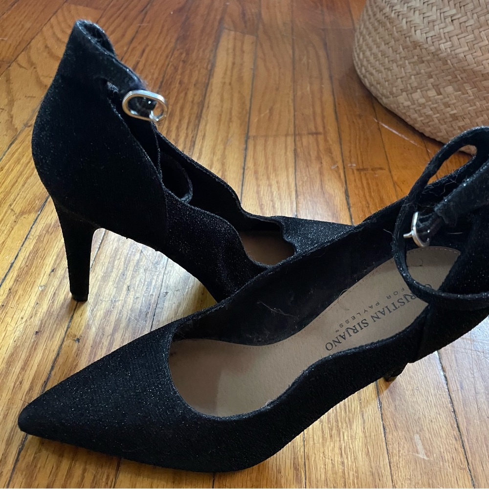 Glitter black heels